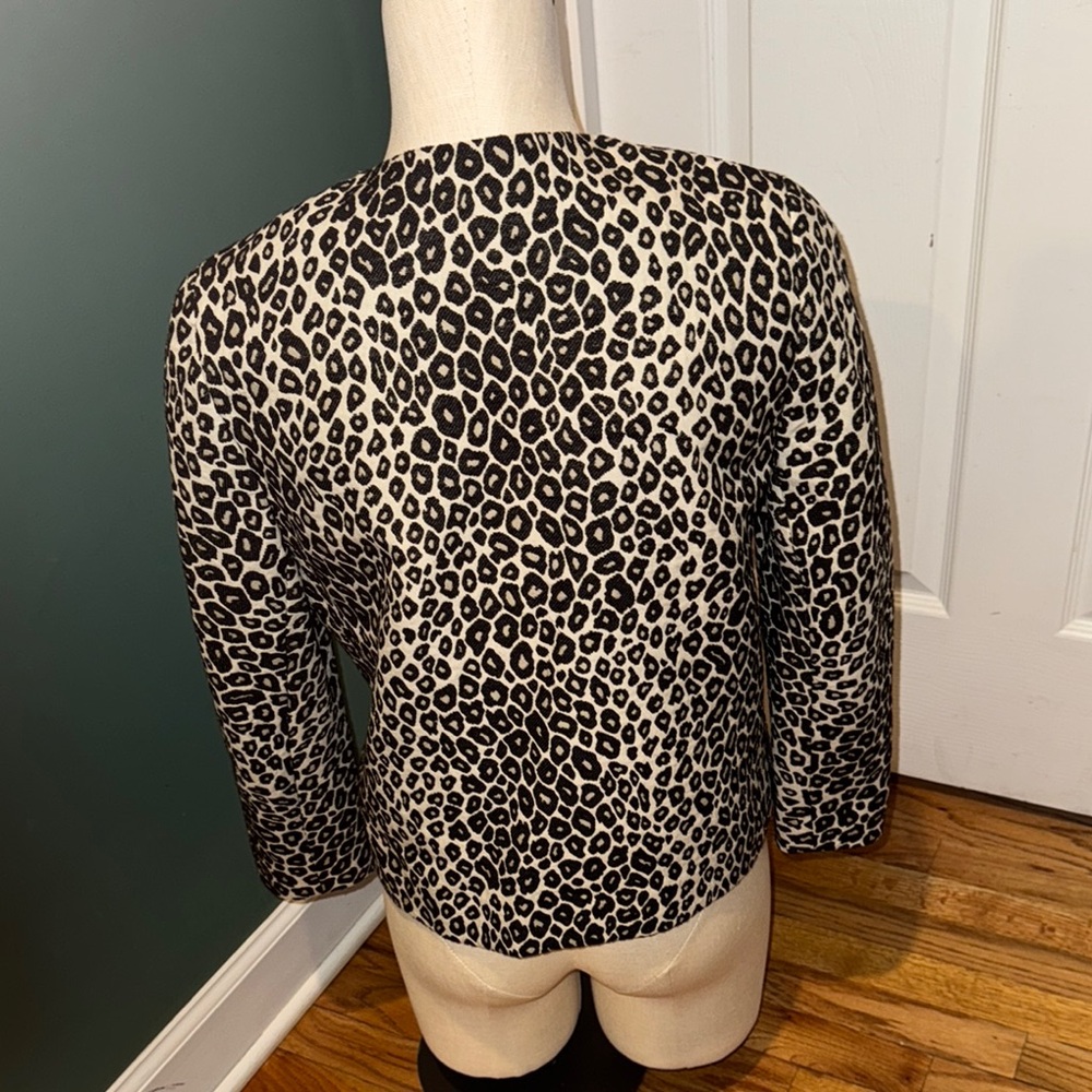 Ann Taylor Black and White Leopard Print open blazer. Size‎ Small - Picture 3 of 9